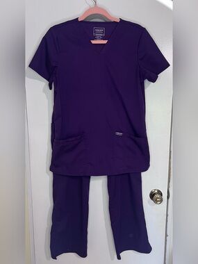 Cherokee Purple V-Neck Medical Scrub Top and pants